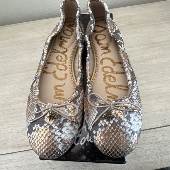 Sam Edelman Felicia Women Sz 10 Snakeskin Print Ballet Flats Genuine Leather $13 - Picture 4 of 12
